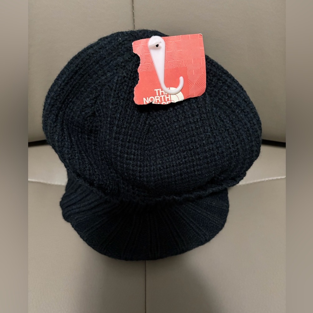 BNWT KIDS/YOUTH THE NORTH FACE A5 BEANIE WITH VISOR KNIT BLACK OSFM